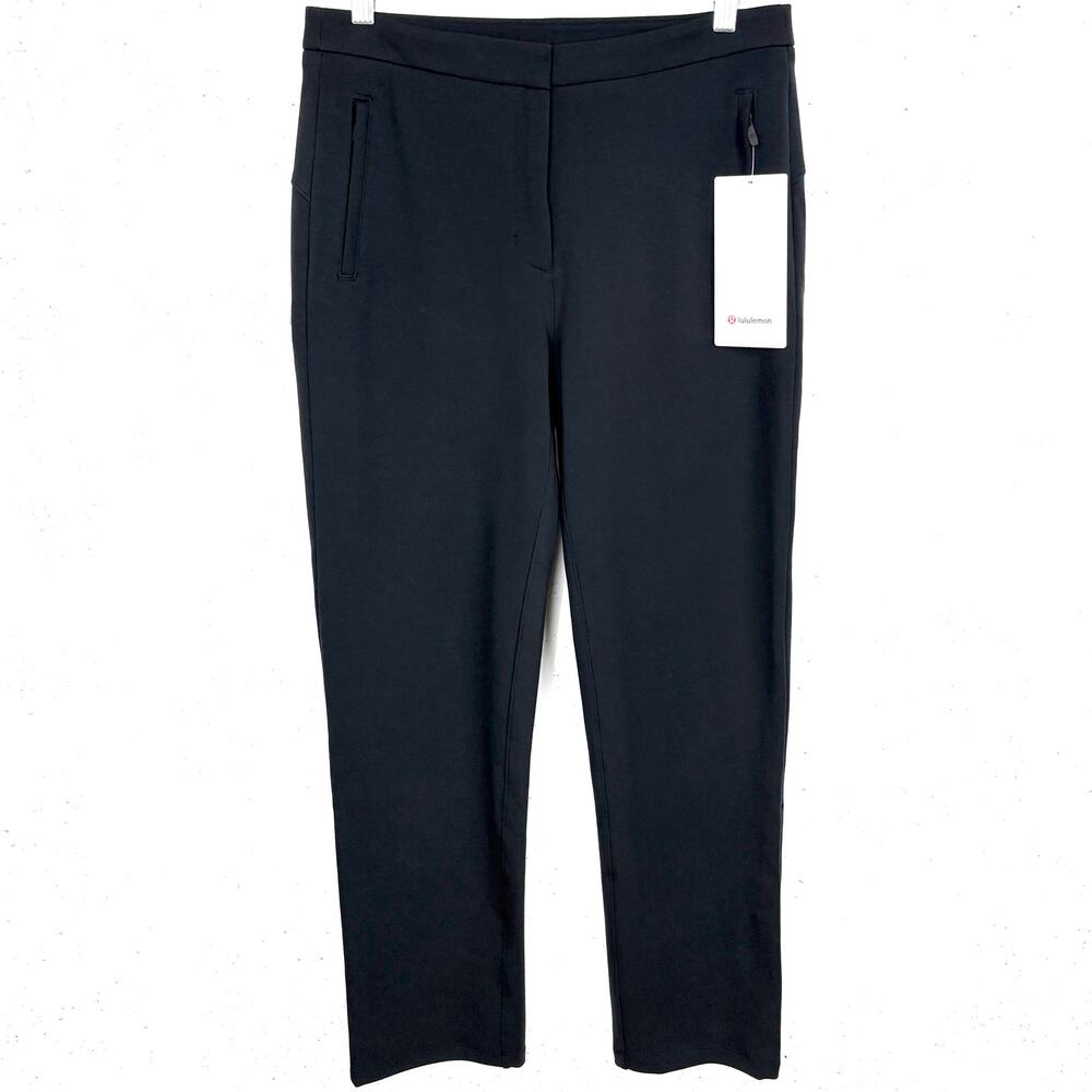Lululemon On The Move Ponte Pants Tailored Stretchy Reflective Cuff Black Size 6